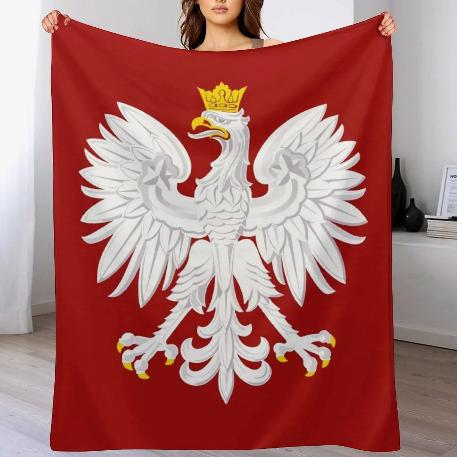 Polish Eagle Throw Blanket Plush Fuzzy Cozy Blanket for Couch Sofa