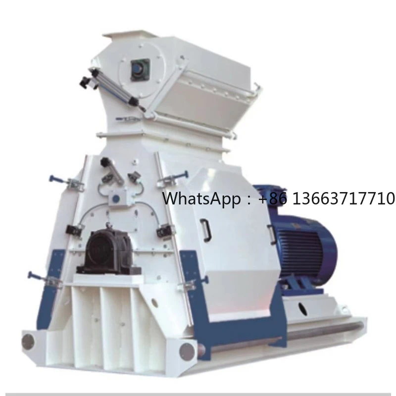 New Customized Automatic Hammer Mill Corn Grinding Machine Stainless Steel Three Phase Electric Engine Large Capacity Equipment