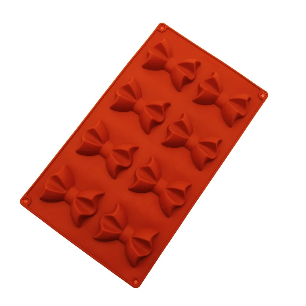 

Hot Selling 8 Hole Bowknot Shape Silicone Chocolate Mold Mousse Cake Cookie Mould Ice Cream Pudding Dessert Mold Baking Utensils