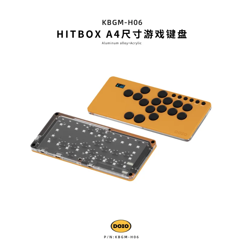 DOIO KBGM-H06 Portable Custom Arcade Joystick KOF Tekken Gaming Keypad PS5 PS4 Switch Steam SF HITBOX A4 Aluminum Alloy PC Gifts