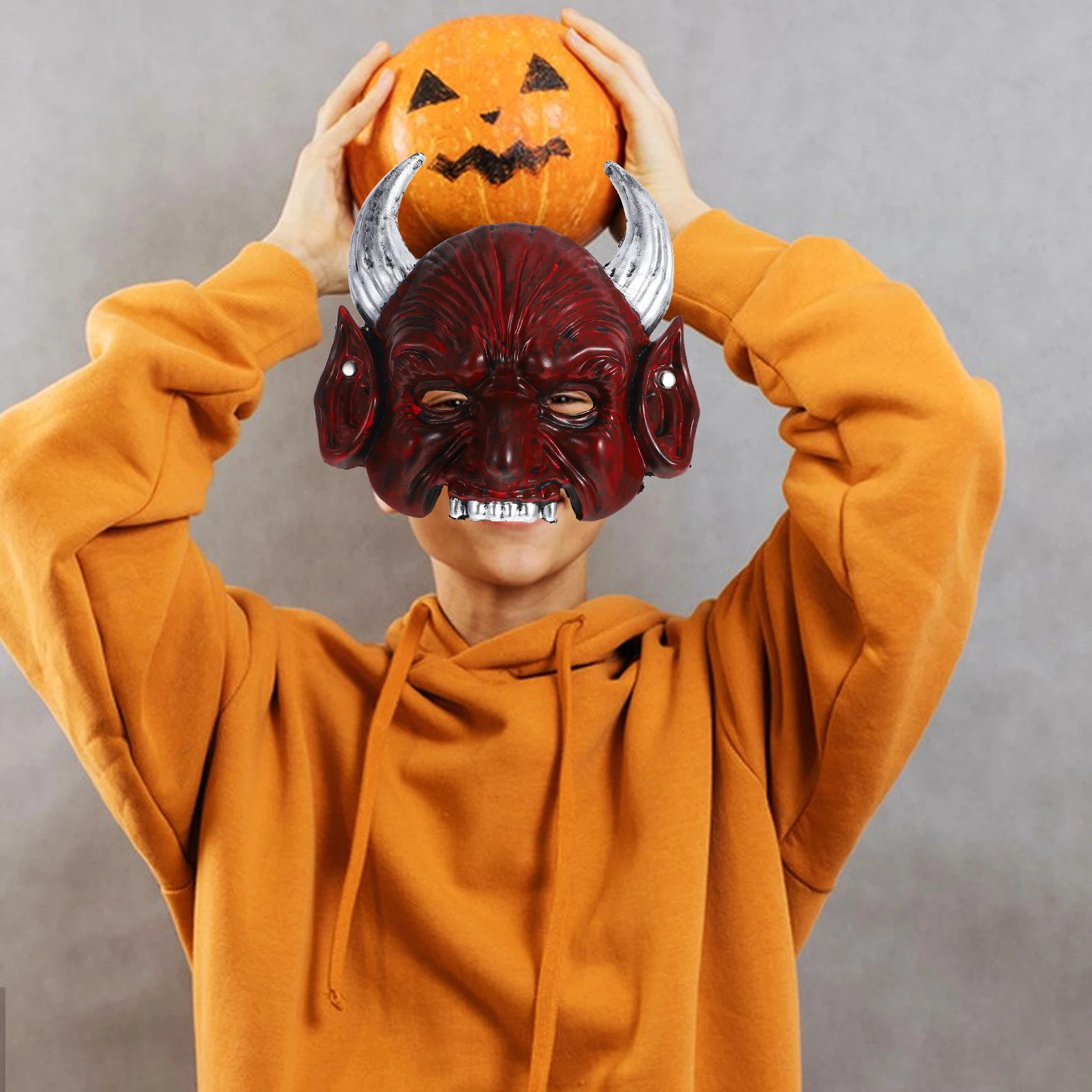 

Sharp-horned Mask Ghost Masks Creepy Halloween Demon Emulsion Cosplay Face