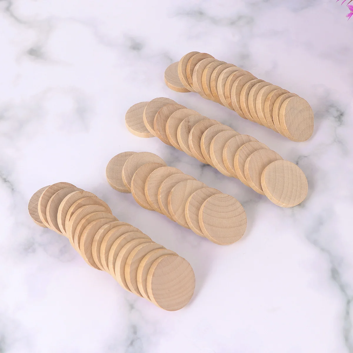 

50pcs Solid Discs 30Mm Width 5Mm Thickness Natural Round Wood Pieces For Diy Craft Decor Sewing Accessories Wood Piece Round