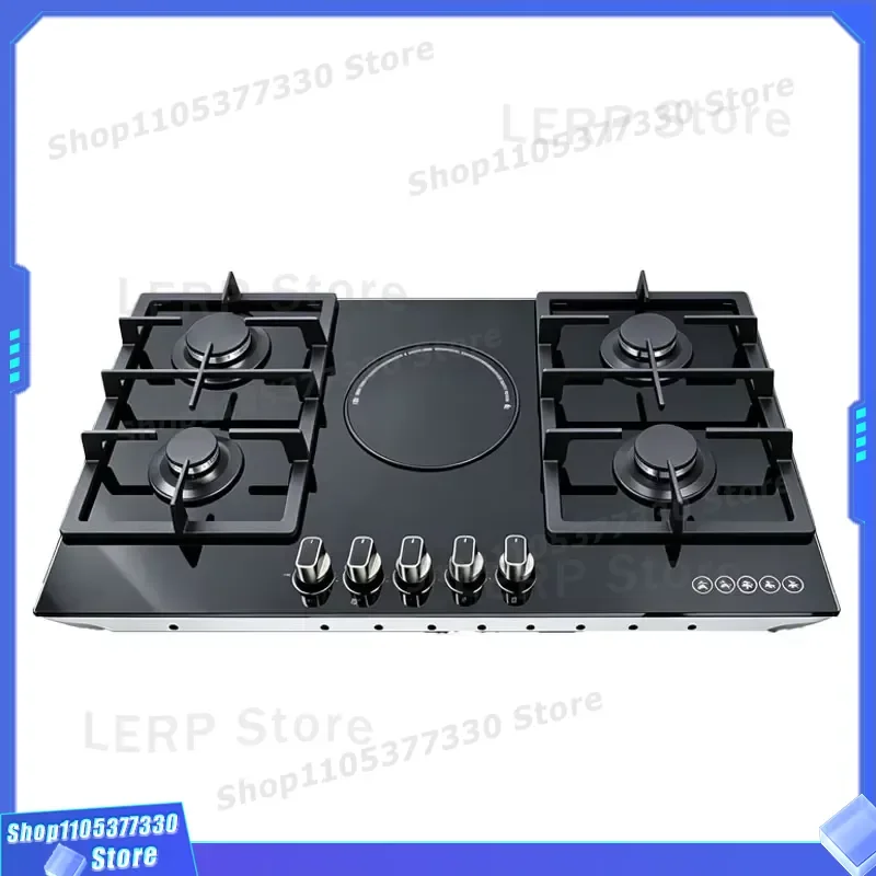 5 Burner Gas Stove Embedded Tempered Glass Cooktop LPG Natural Gas Hob Household Kitchen Appliance Energy Saving