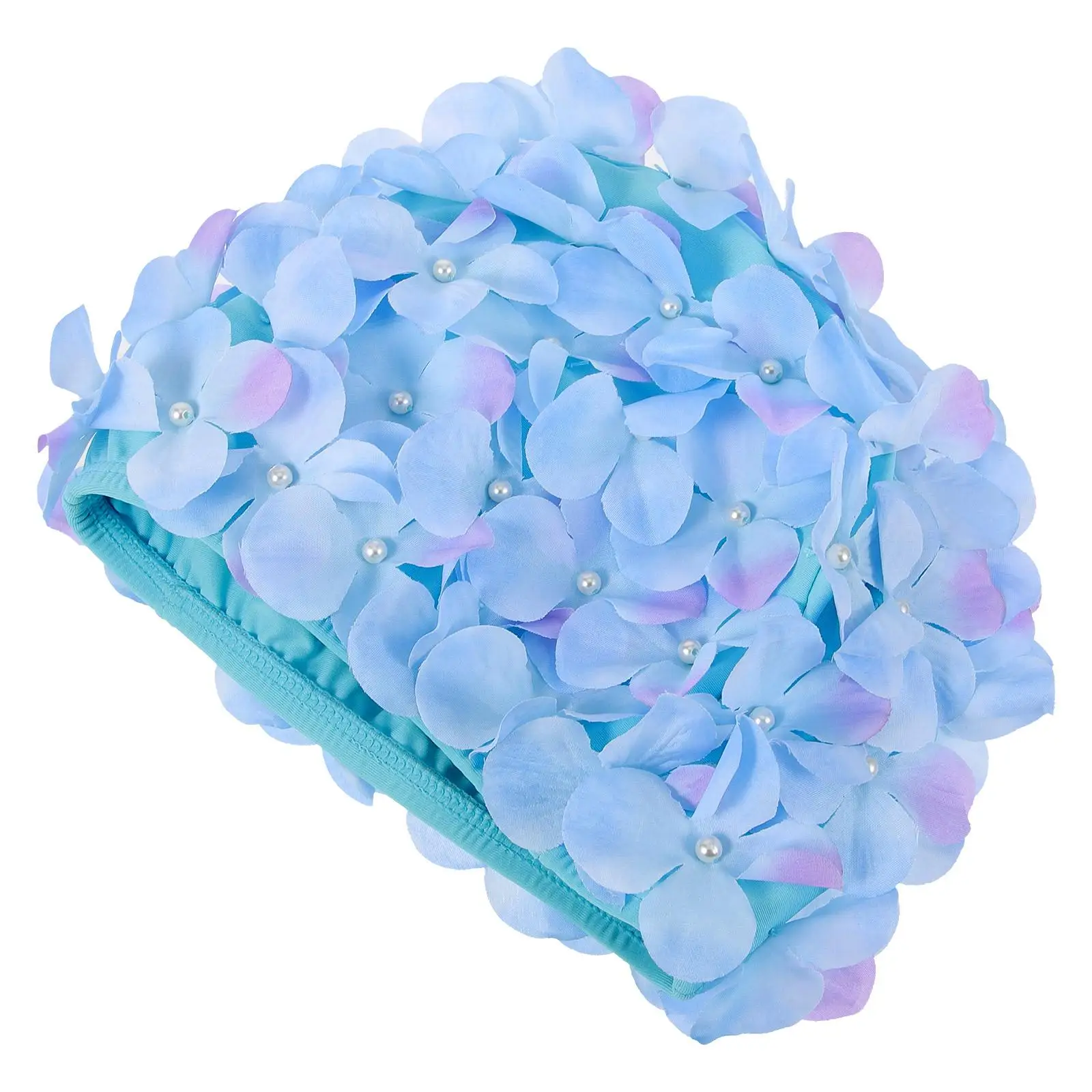 

Flower Swimming Cap Women Adult Polyester Long Hair Floral Wear-resistant Protection Swim Caps for Bathing Spa