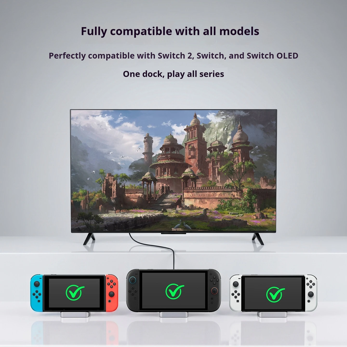 Stacja dokująca Gulikit Switch, przenośna, wieloportowa, wyjście 4K 60Hz HDR, ładowanie 100W PD, kompatybilna z Nintendo Switch 2 OLED. — zdjęcie produktu 3