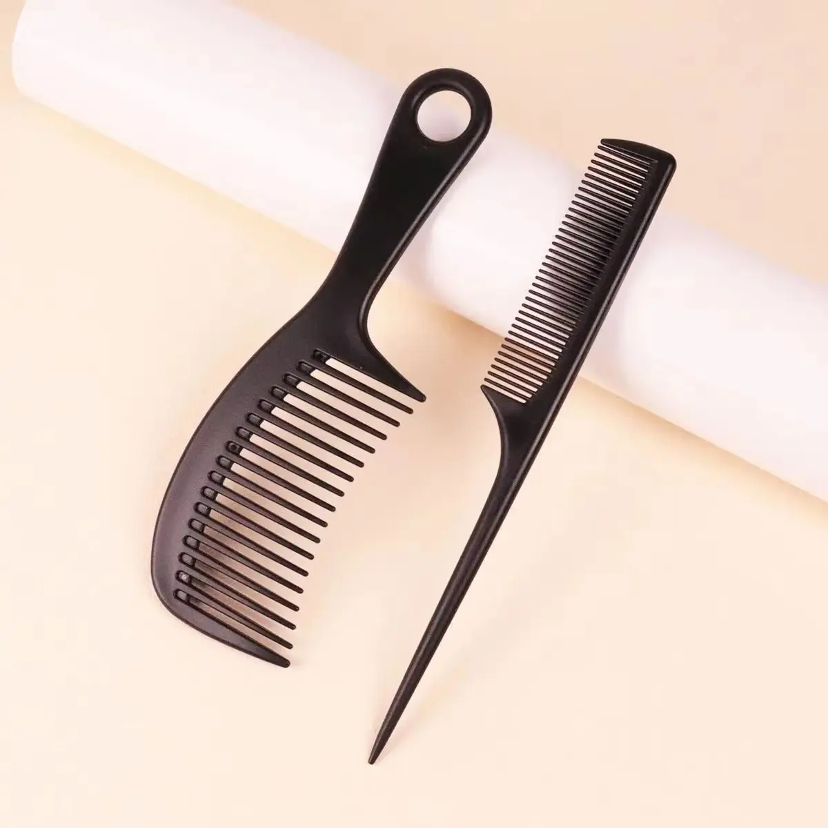 

2pcs hair comb set - wide toothed styling comb, hair pointed tail comb, suitable for all hair types,special for real hair wigs