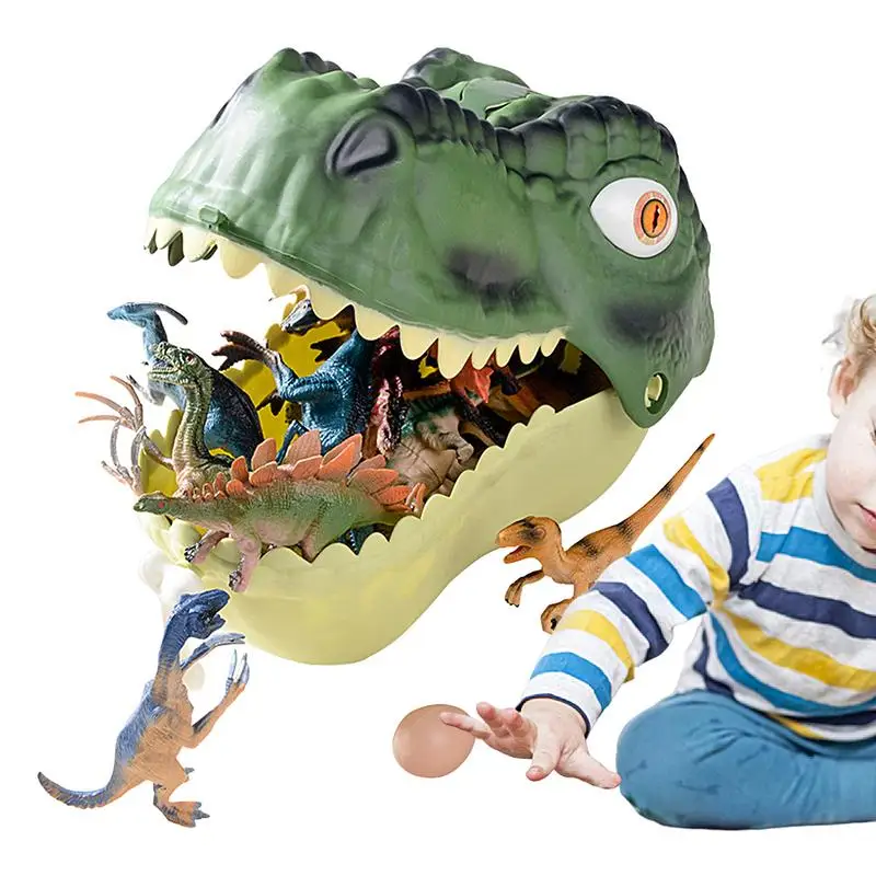 Dinosaur Figure Playset Storage Dinosaurs Figures Accessory Play Set Educational Toy Dinosaur Head Storage Box Toy For Easter