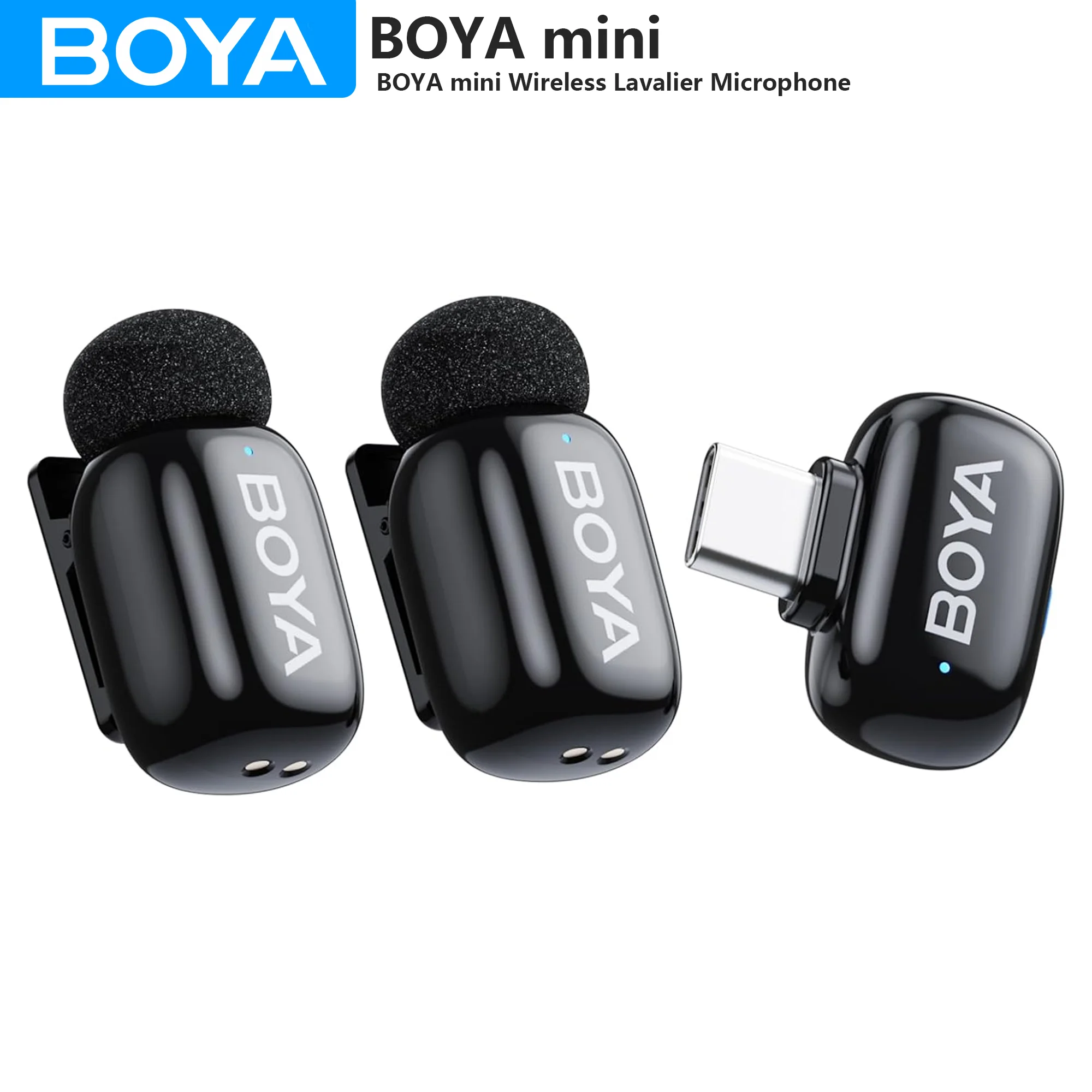 

BOYA mini Wireless Lavalier Microphone for iPhone 15/16 Android USB C Devices Noise Reduction for Video Recording Vlog Streaming