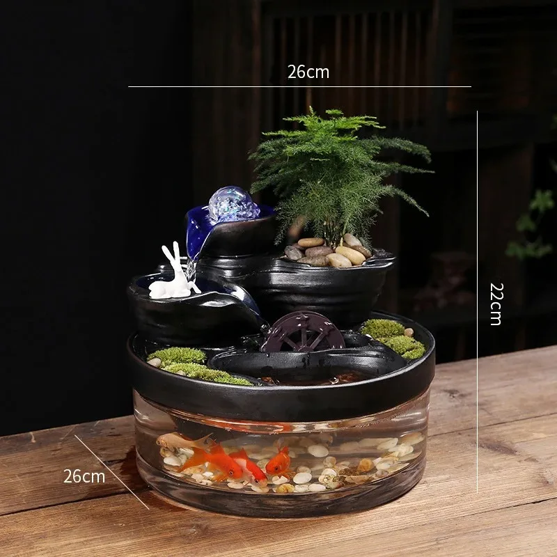 Creative Aquarium Plant Fountain Fish tank Aquarium Decoration Office Desktop Indoor Fountain That Can Be Used to Raise Fish