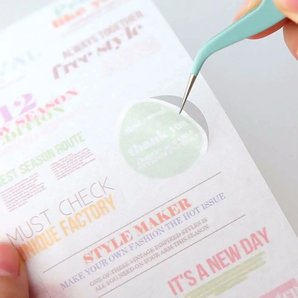 Strumento di raccolta portatile Accessori per diario Accessori per notebook Nastro adesivo Strumento Pinzette per unghie Pinzette Pinza Macaron Colore