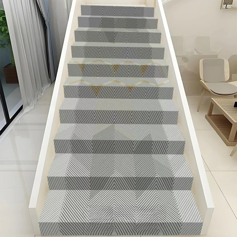 Waterproof and anti slip self-adhesive staircase carpet fully covered with PVC leather step pad