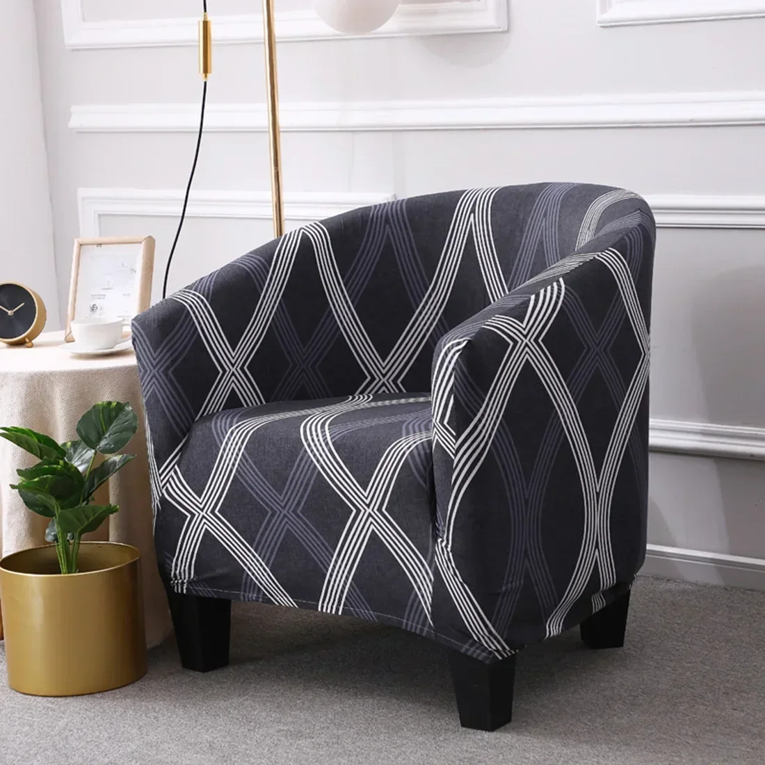 1pc Stretch Spandex Armchair Cover Anti-dirty Washable Seat Slipcover Single Relax Coffee Bar Chair Case for Living Room Office view 5