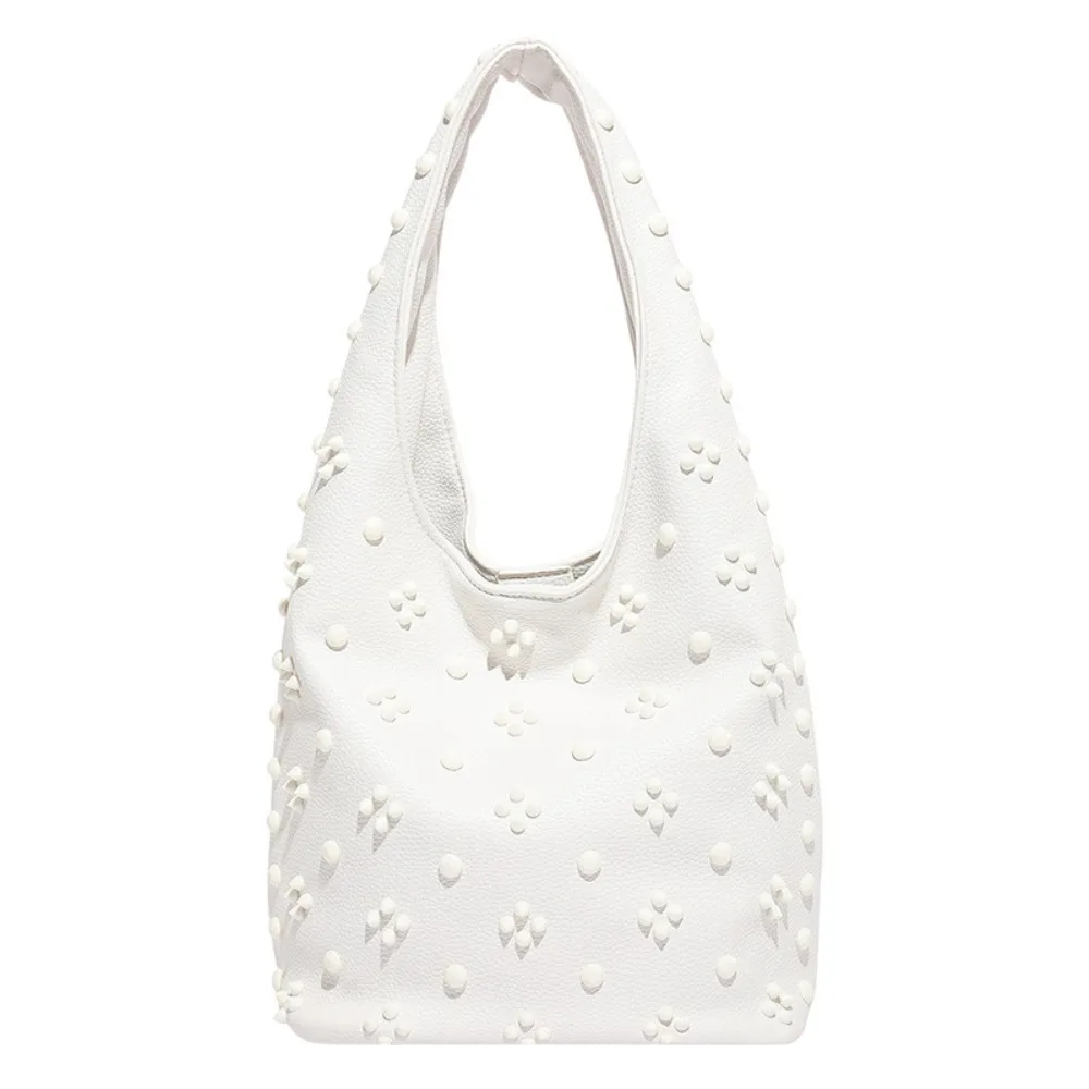 

Portable Metal Stud Rivet Shoulder Bag Spicy Girl Sweet Cool Underarm Bag Punk Style Handbag Bucket Bag Lady