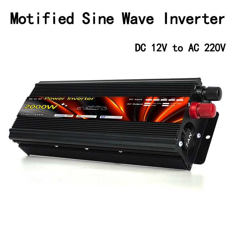 Solar Inverter 12v 220v Power Inverter 500W 1000W 2000W DC AC Portable Voltage Transformer Converter Usb Universal Car Inverter