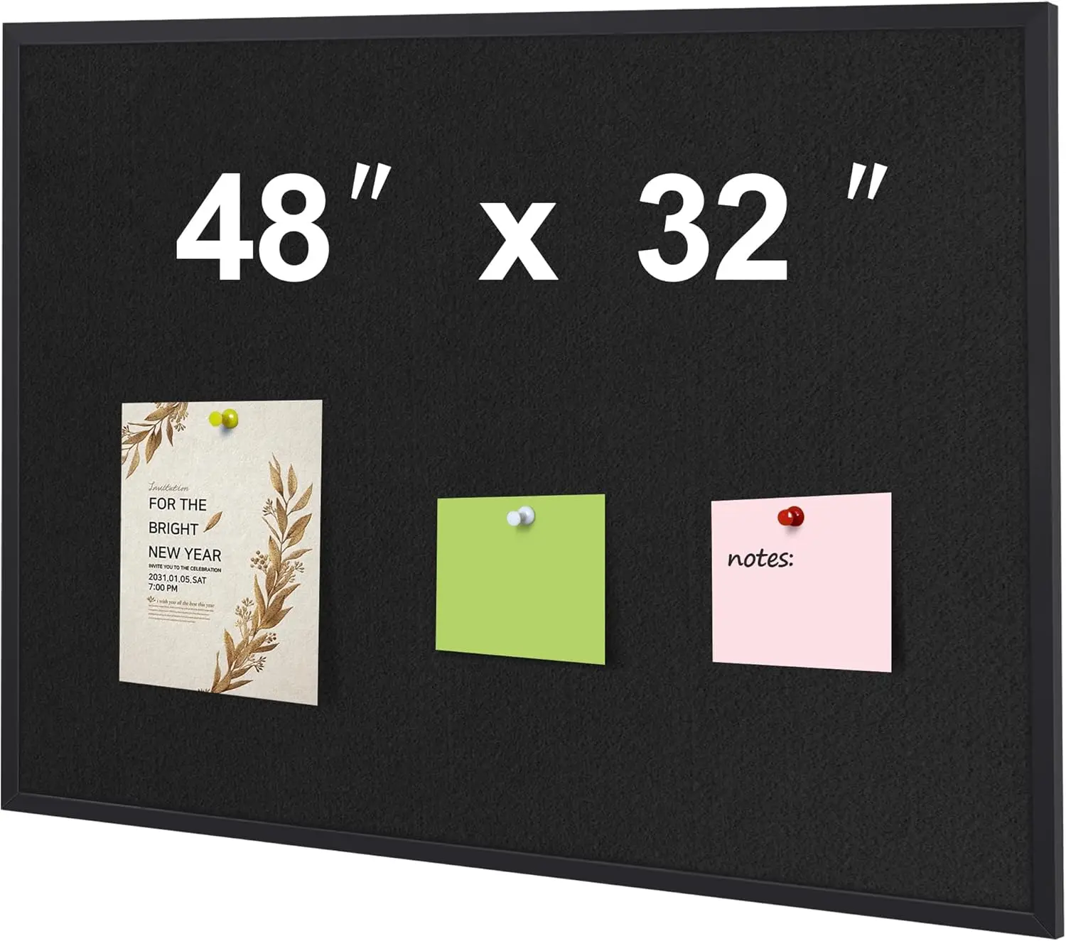 

Cork Bulletin Board 48x32 for Wall, Decorative Hanging Pin Board with Push Pins