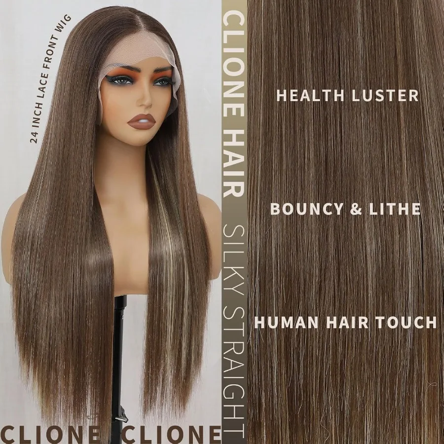 براون الدانتيل شعر مستعار أمامي بيروكات صناعية للنساء السود 13X4X1 HD الدانتيل الجبهة الباروكات قبل قطعها طويل مستقيم غلويليس الباروكات للأسود