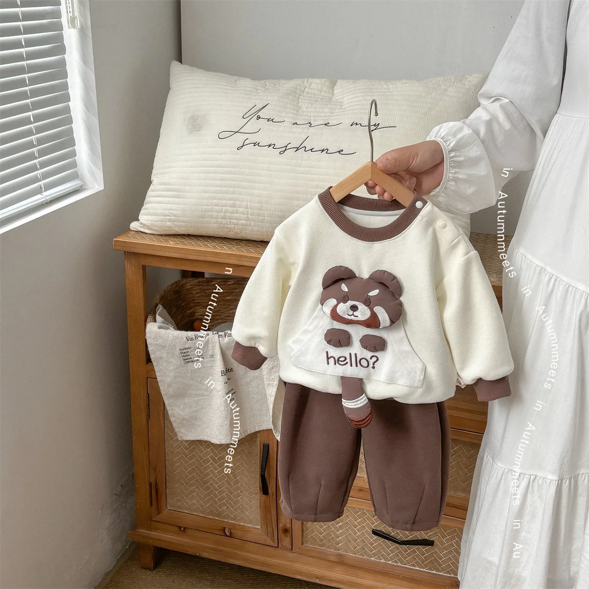 

2025 Ins Autumn Infant Baby Boys 2PCS Clothes Set Panda Round-neck Long-sleeve Newborn Boys Top Toddler Boys Casual Pants