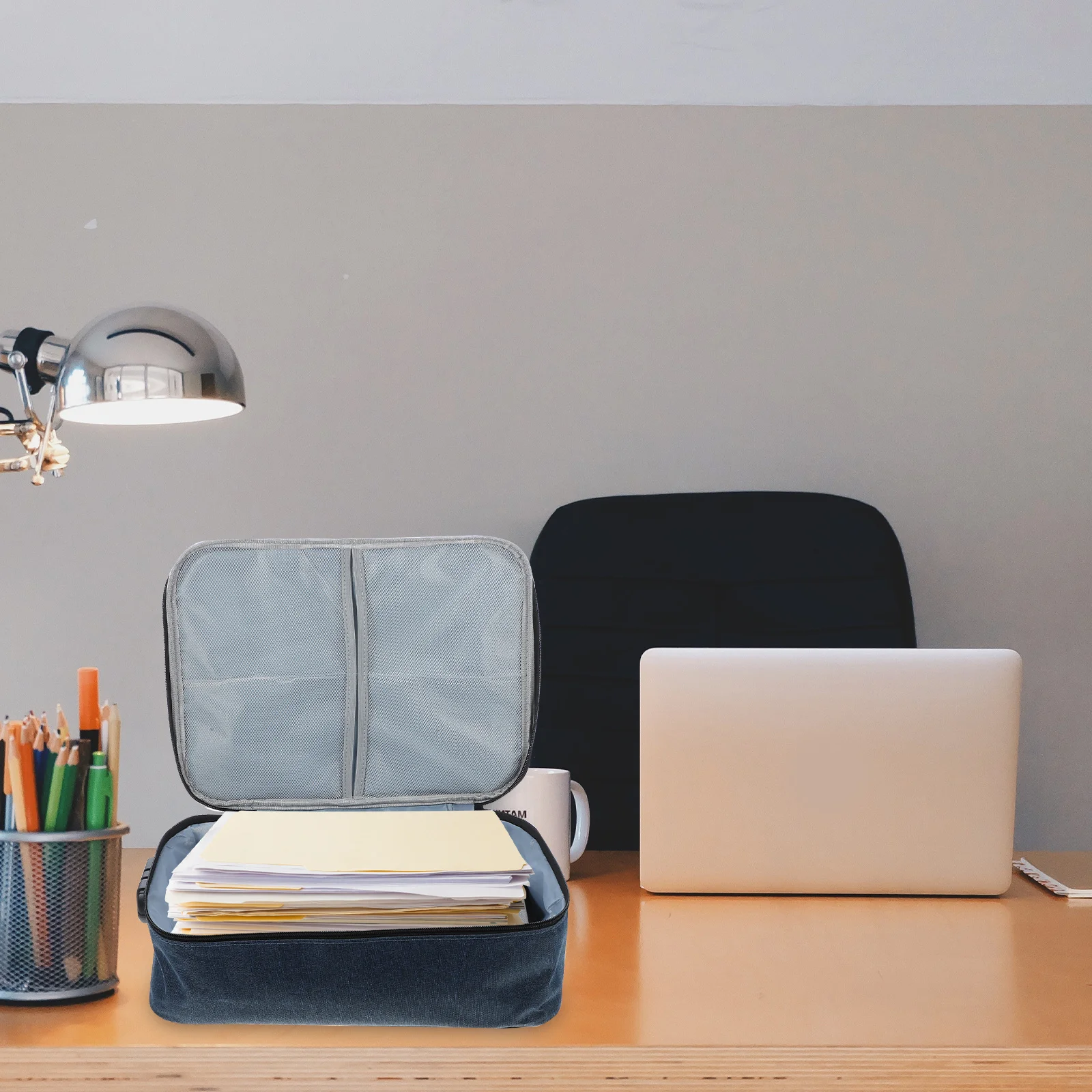 

Large Capacity Document Organizer Bag with Lock Multi Compartment File Storage for Travel Work Daily Use Portable Paperwork