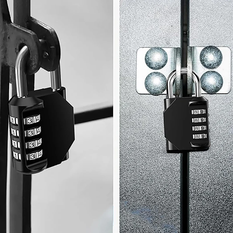 Metal Combination Lock Resettable 4 Digit Padlock With Combination Outdoor Padlock For Sports Locker, Fence, Toolbox, Gate, Case image 5