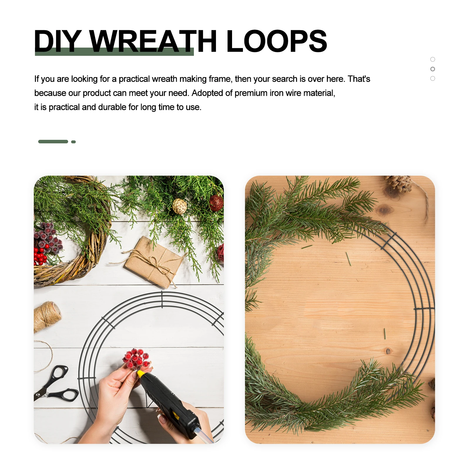 

2pcs Christmas Accessories Diy Wreath Making Supplies Iron Garland Frames Metal Floral Hoops For Holiday Decor Wreath Rings