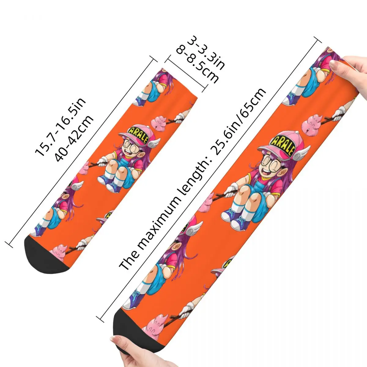 Hip Hop  Arale Design Crazy Men\'s compression Socks Unisex Dr Slump Japanese Manga  Seamless Printed  Novelty Crew Sock Boys