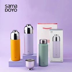 SAMADOYO-Tea Making Cup, Portable Tea Cup, 304 Stainless Steel, Double Layer, Car Mounted Water Cup
