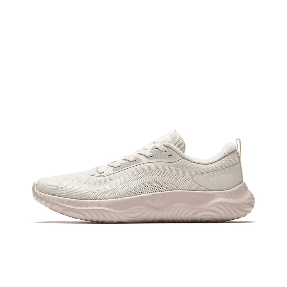 Anta Shen Xing LITE Cushioning Slip Resistant Low top Casual Running Shoes Women's Beige Pink 122527713-4