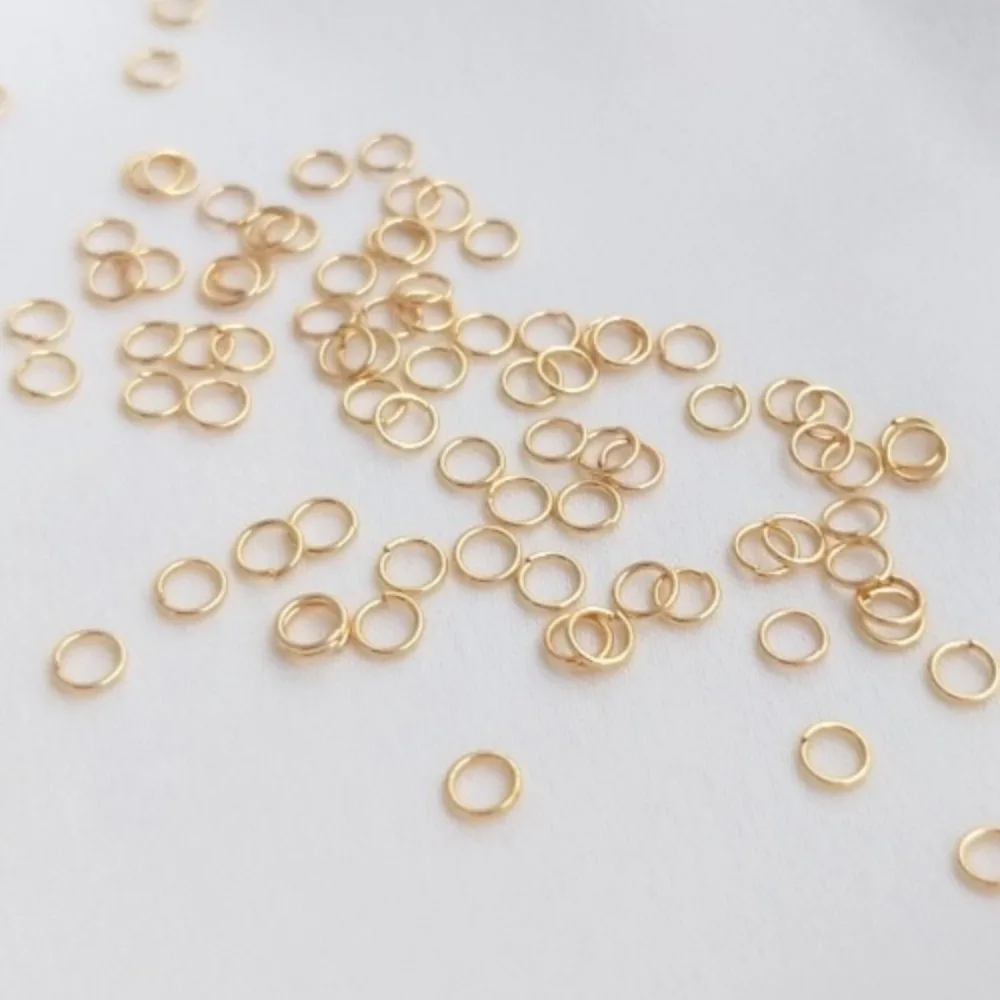 

14K Gold Color Fine Titanium Steel Open Ring High Hardness Handmade Single Ring Handmade DIY Jewelry Material Link Accessories