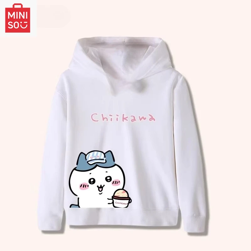 

Children's cartoon Ji Ka Wa Usa Chiikawa hooded long-sleeved sweater college style boys and girls autumn and winter pullover top