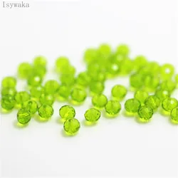 Isywaka Olive green Colors 3x4mm 125pcs Rondelle Austria faceted Crystal Glass Beads Loose Spacer Round Beads Jewelry Making