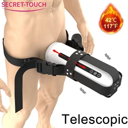 Wearable Men Masturbation Supplies Automatic Telescopic Adult Goods Heating Vibrator Male Masturbator Cup Sex Toys Can Add Water