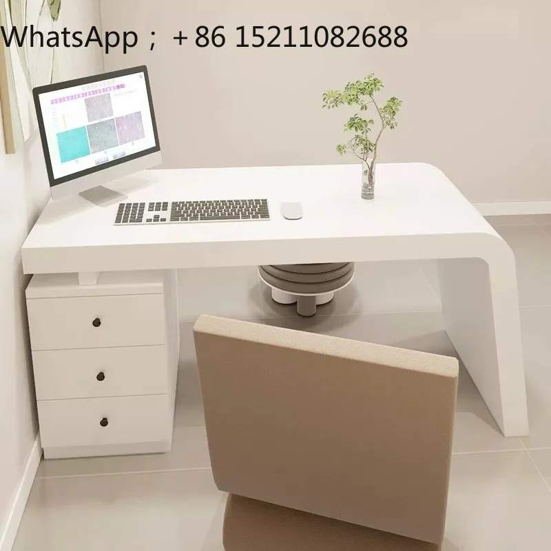 LLY beauty salon office negotiation table light luxury baking paint simple modern company front desk