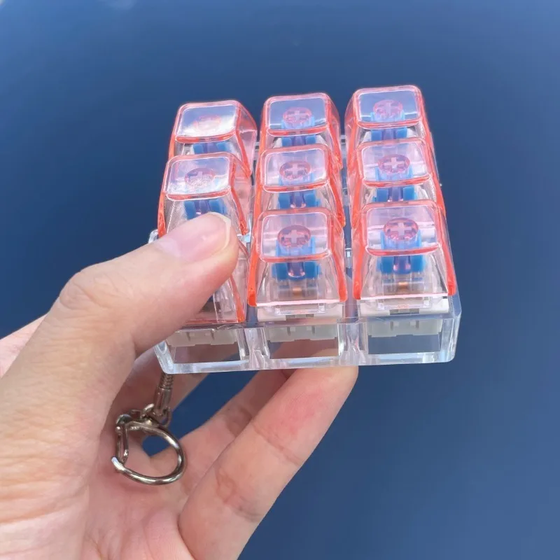 4/9 Keys Keycap Clicker Anti Stress Fidget Axis Tester Button Keycap Keychain Keyboard Keychain Toy Finger Keyboard Caps Toy