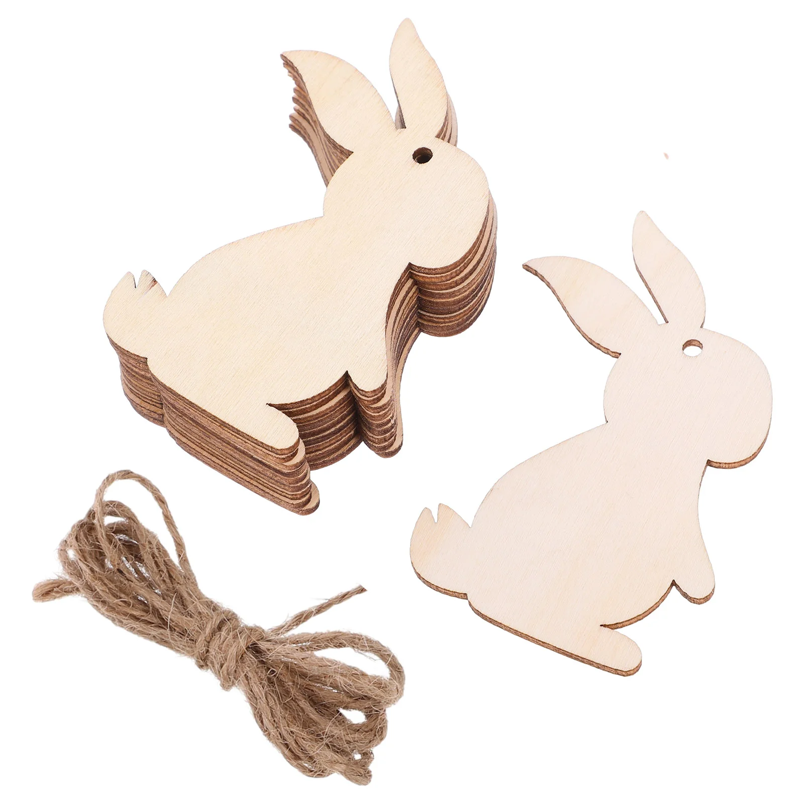 

Cookie Wooden Rabbit Hanging Ornament DIY Craft Slices Pendant Bunny Graffiti Baby