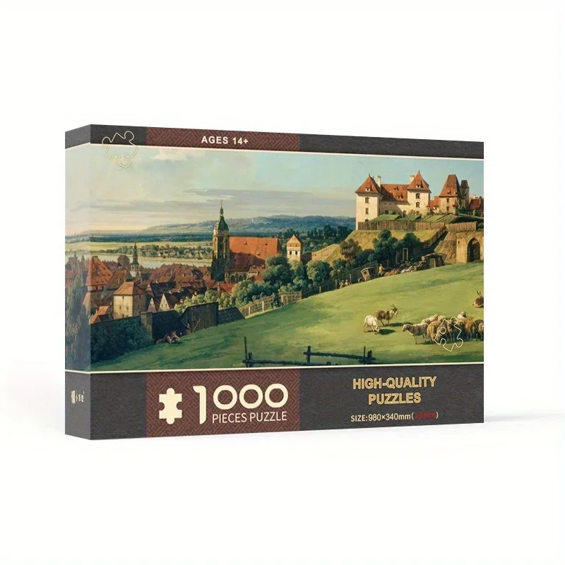 High Quality Adult 1000pcs Paper Puzzle The Scenery of Bernardo Educational Game Home Decor Wall Display Relief Leisure Toy