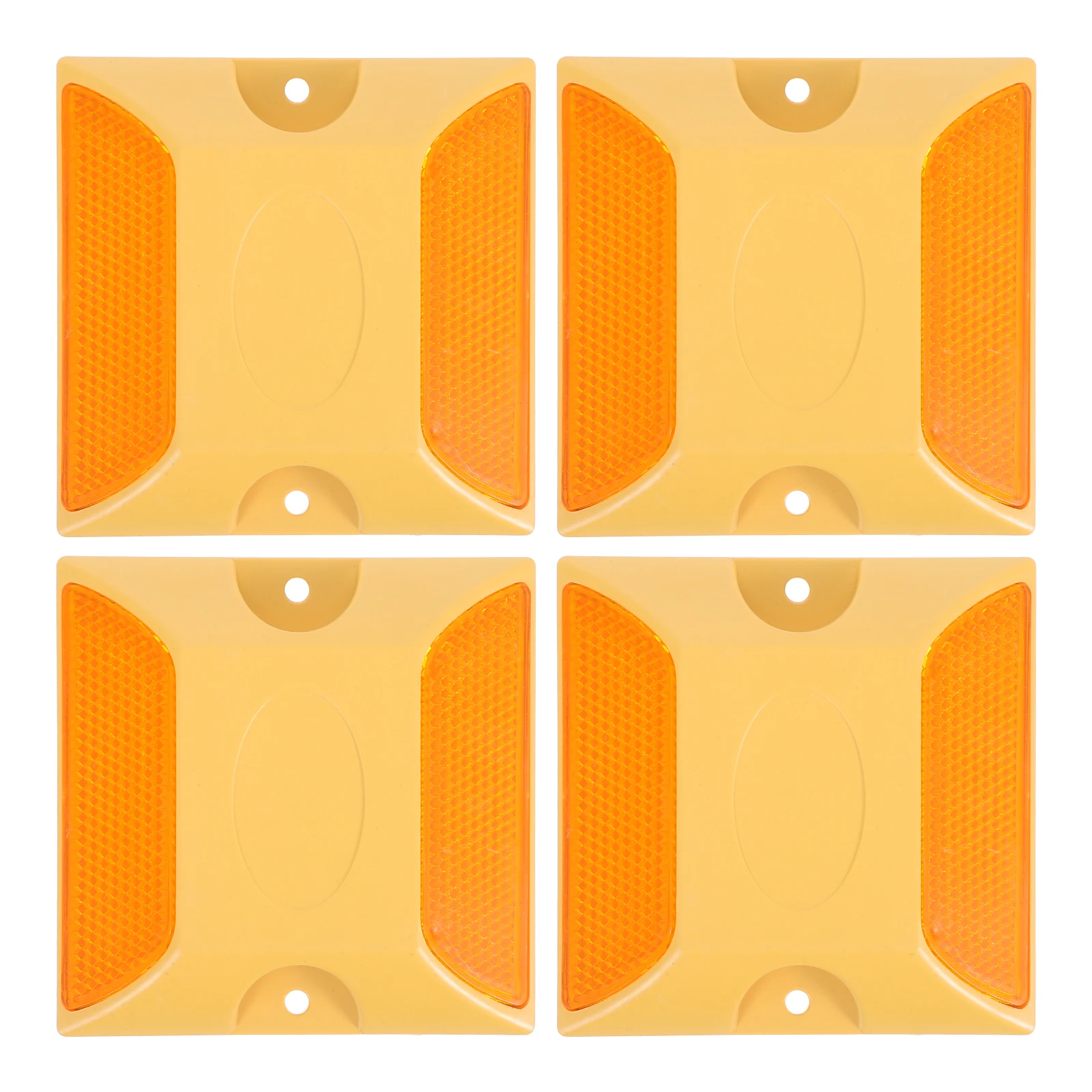 

4 pcs Reflective Road Markers Yellow Studs for Entrance Driveway Highway Safety Traffic Signs Toys Pavement Accessories