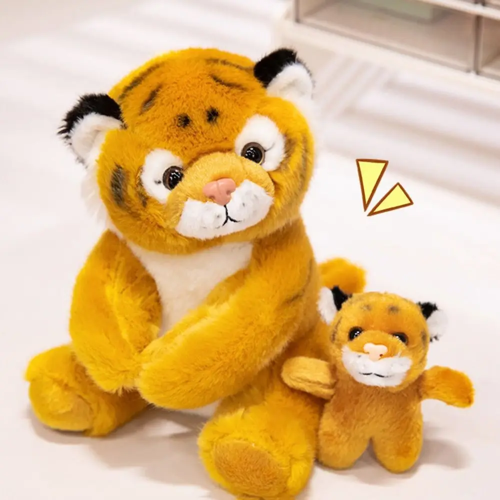 Cute Stuffed Animal Hand Puppet RealLife Plushie Tiger Hand Puppet Mother and Son Plushy Tiger Plush Doll Children