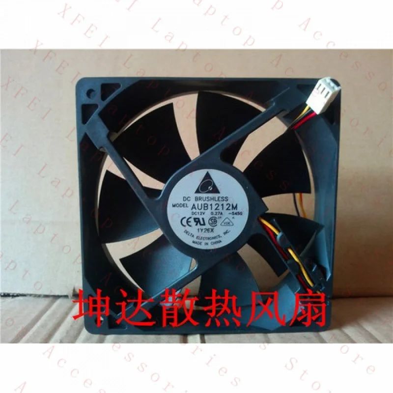 

C 1 PCS FOR DELTA Fan AUB1212M 12cm 12025 DC 12V 0.27A 3 pin