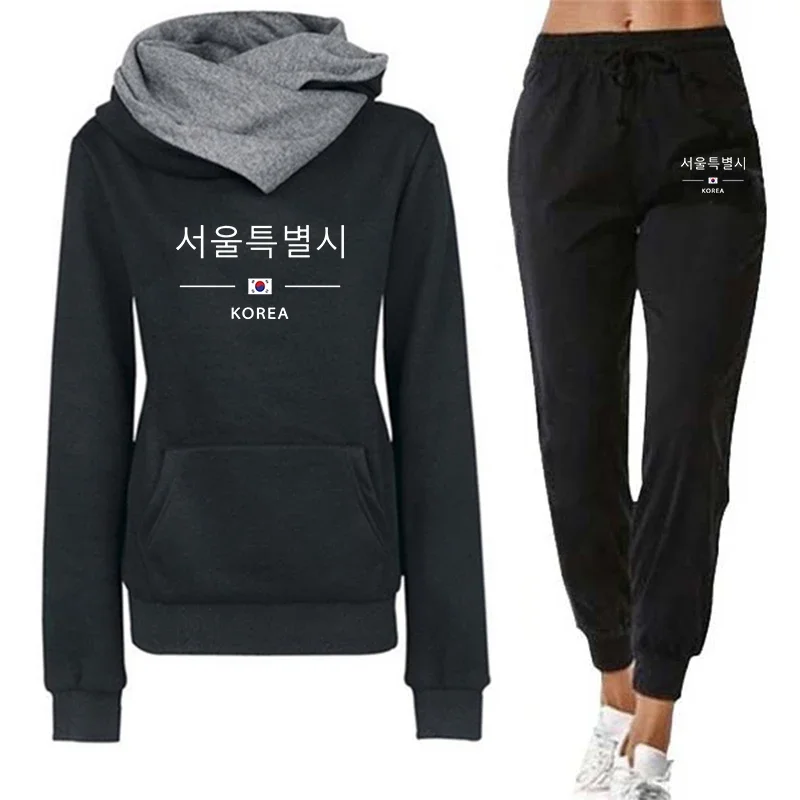 Hot Sales Women's Tracksuit Casual Hoodie Sweatshirts 2 Pcs Suit Outdoors Sports Jogging Clothes Quality Autumn Winter Pants Set