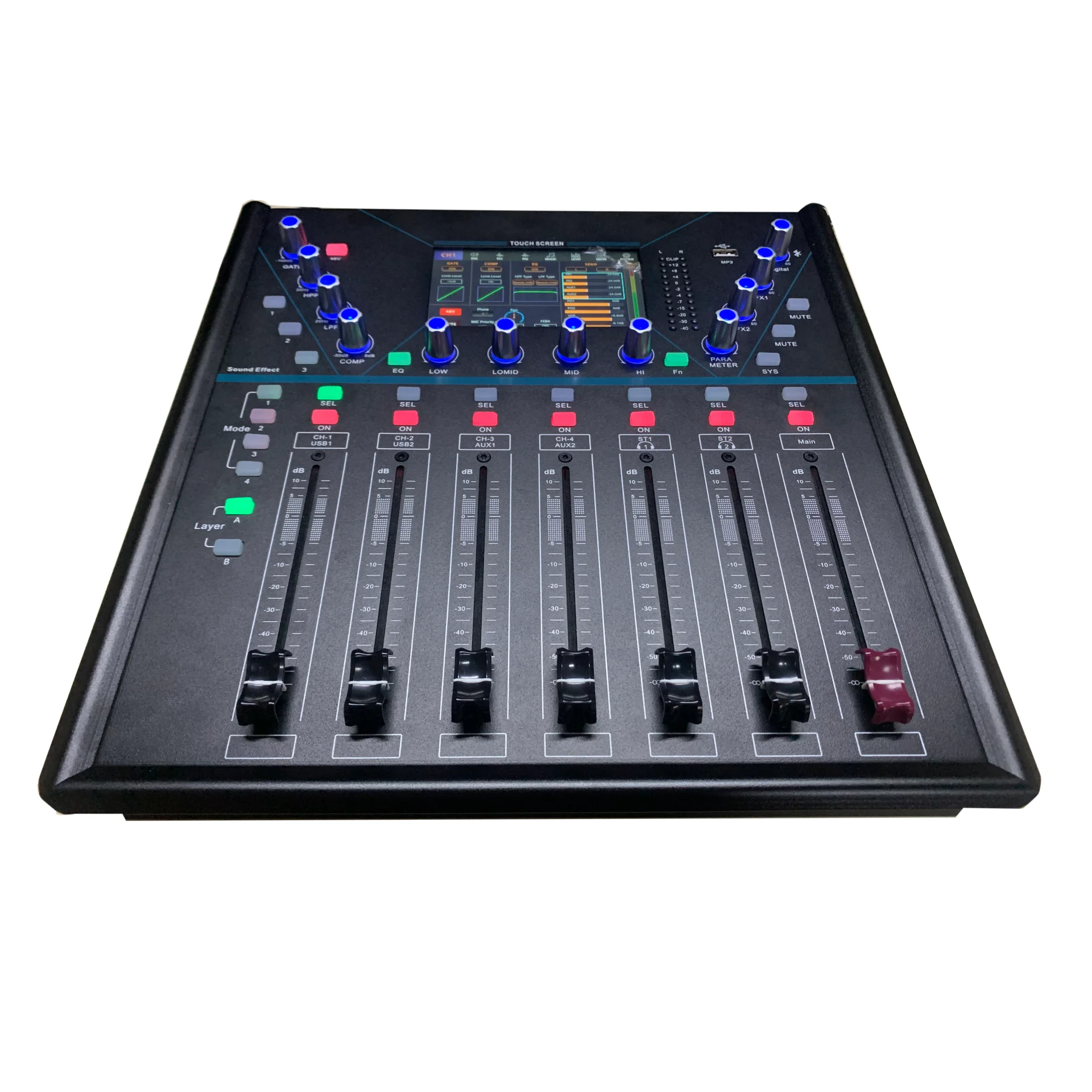 10Channels High Performance Professional Digital Mixer Console Audio APP Remote Control Live Streaming Sound Mixing