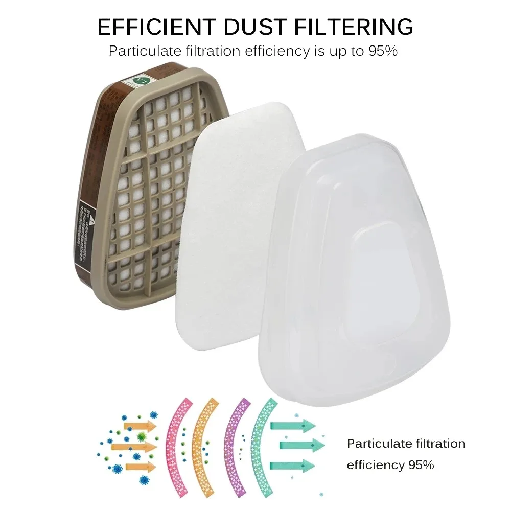 7 em 1 terno 7501 7502 7503 máscara de gás industrial com filtro 6001 respirador químico para spray de tinta e proteção contra vapor orgânico