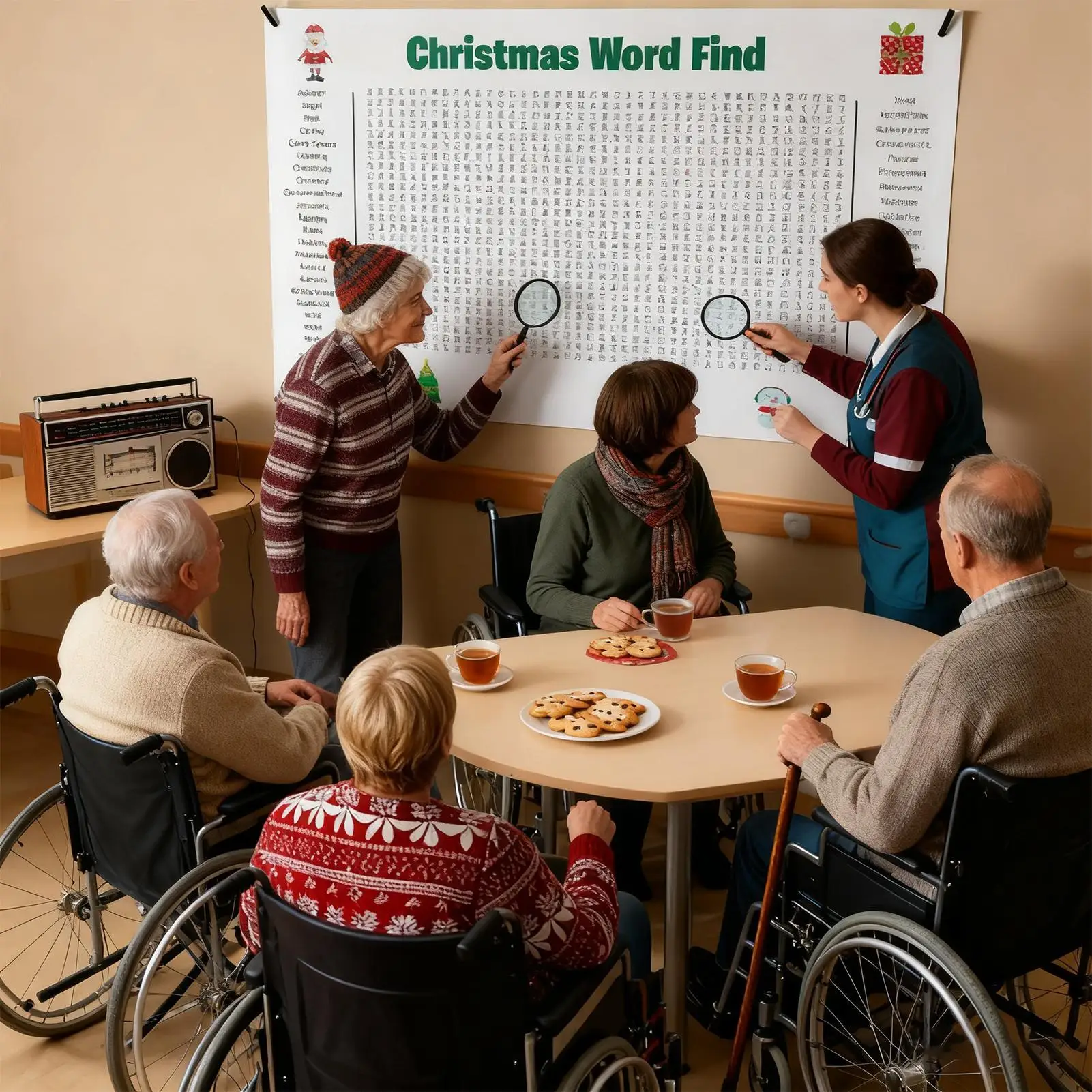 عيد الميلاد كلمة لغز ملصق 31x19 بوصة حفلة موسمية لعبة الأسرة التفاعلية ملصق حجم عيد الميلاد كلمة البحث لعبة #2