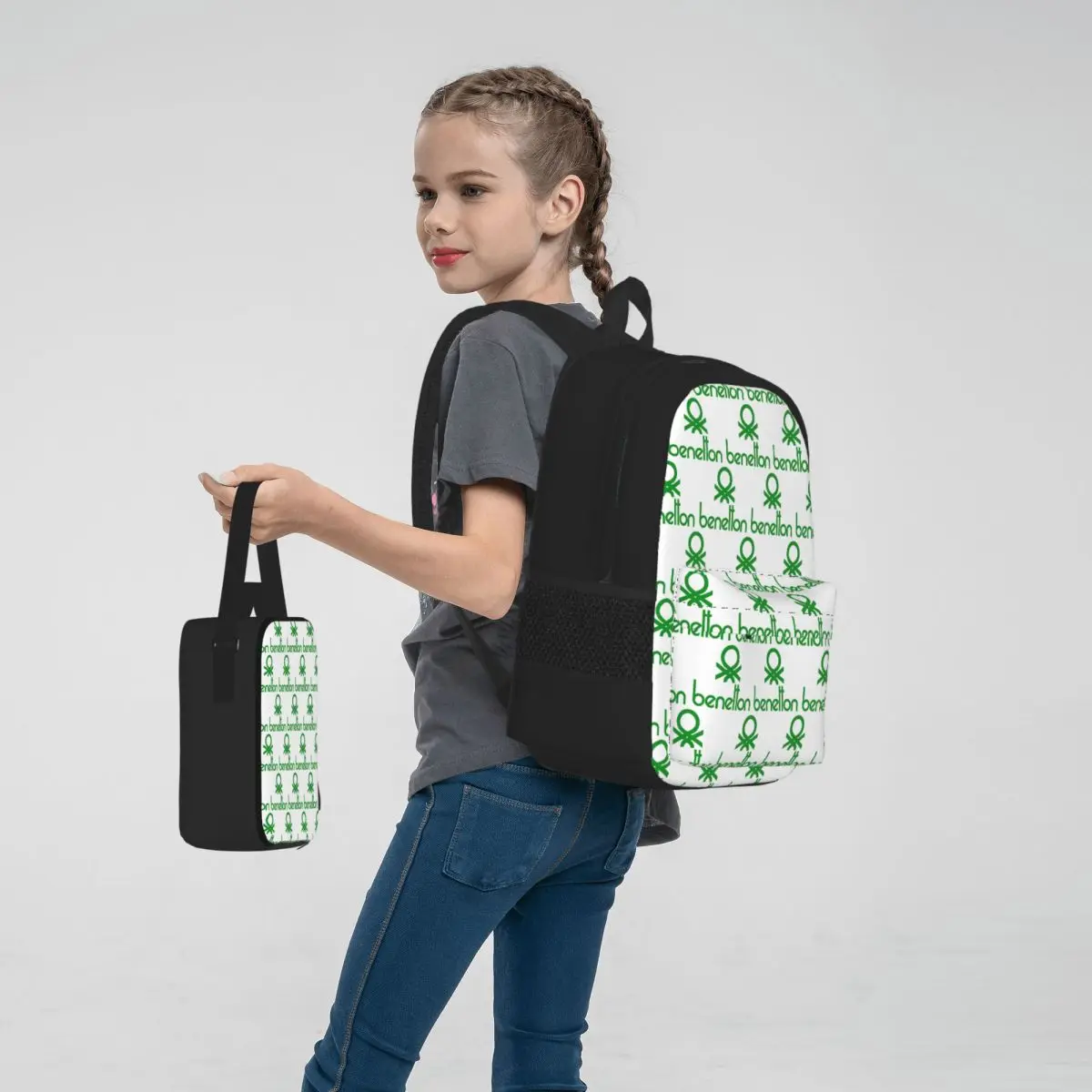 United Colors Of Benetton Backpacks Kids Bookbag School Bags Rucksack Lunch Bag Pen Bag Three-Piece Set view 6