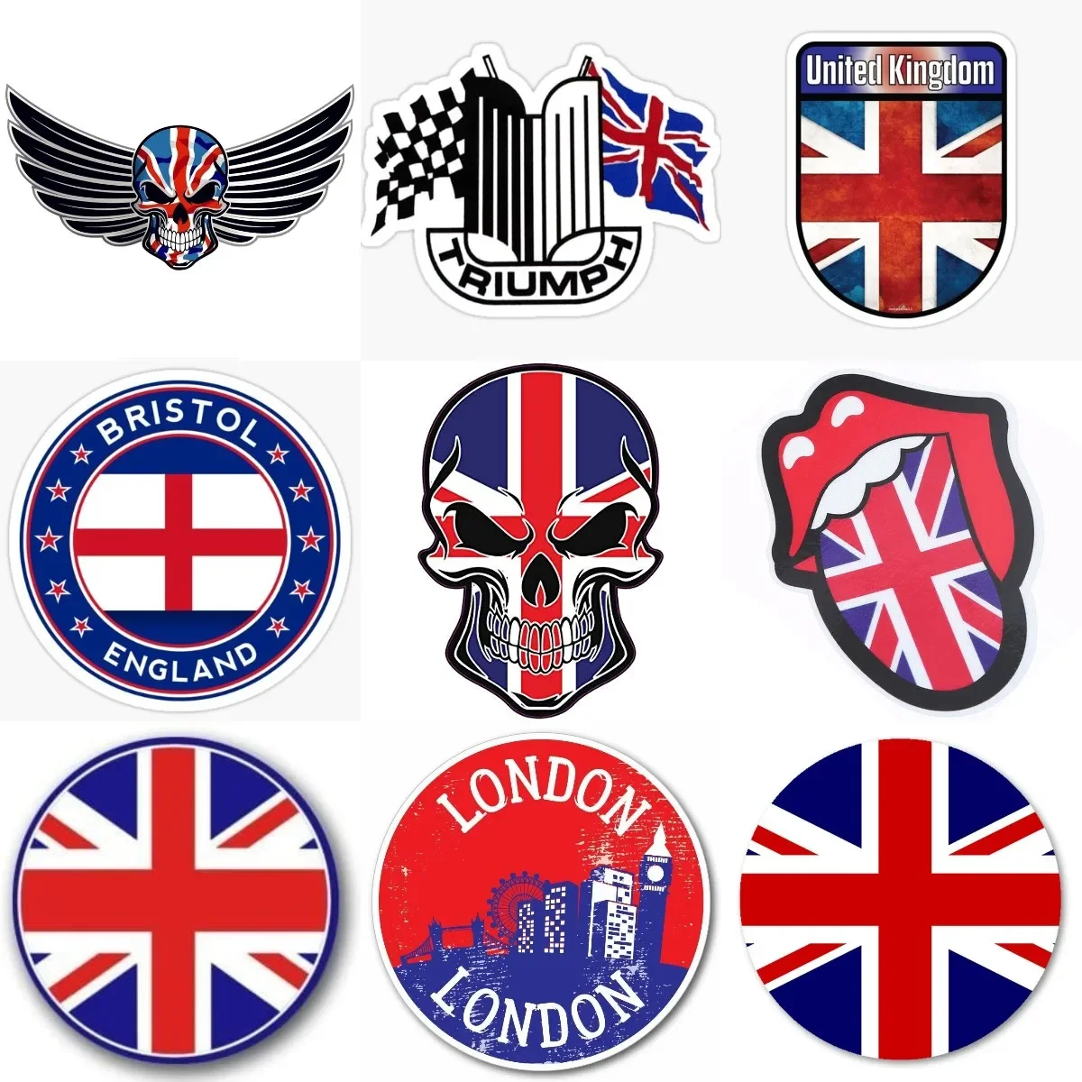 Наклейки на автомобиль с черепом и флагом Англии