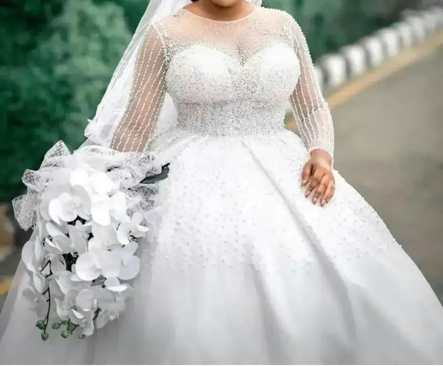 Customized New Fashion High Quality Custom Party Girl Dress Long Sleeve Plus Size Custom Made Wedding Dresses