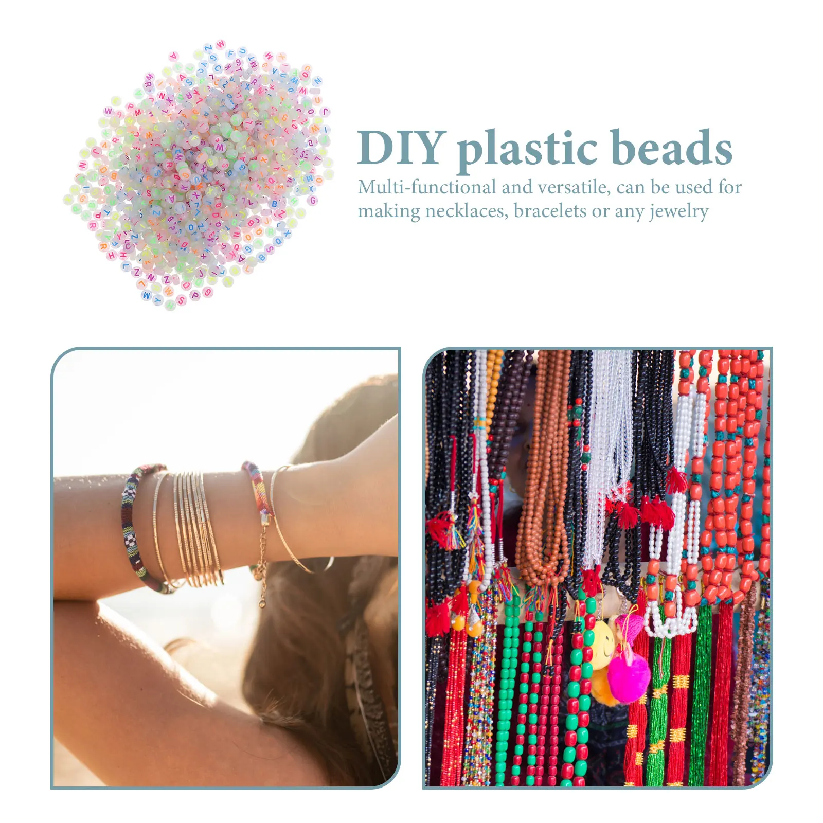 

1000Pcs Luminous Letter Beads Glow in The Dark Round Loose Beads DIY Bracelet Jewelry Making Craft Supplies DIY Supplies