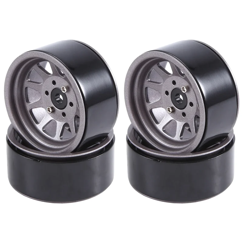 

AS96-4PCS Металлические диски Beadlock из сплава 1.9 для радиоуправляемых краулеров 1:10 Axial SCX10 AXI03007 90046 TRX4 Redcat GEN8, замена (серые)