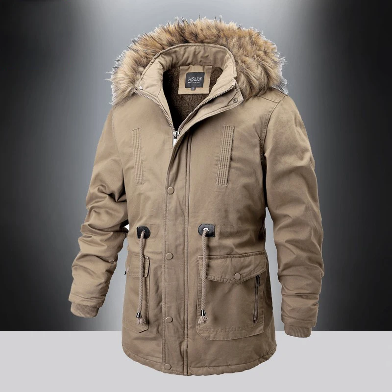 

Мужская зимняя длинная хлопковая куртка из чистого хлопка с подкладкой, жилет со стойкой, рабочая одежда в стиле милитари, пальто с несколькими карманами