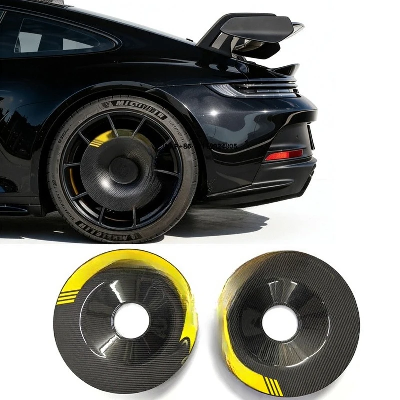 Car Accessories for 992 GT 3 Dry Carbon Fiber Aero Discs for 911 992 GT 3 Car Hub Cap Cover Rear Wheel Rim Wind Deflector