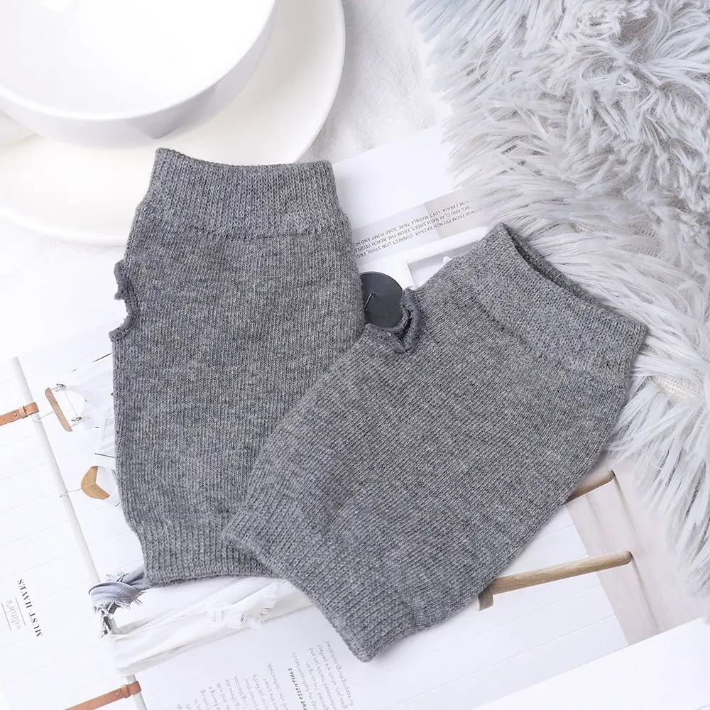 Fashion Wool Fingerless Wrist Gloves Knitted Wool Glove Exposed Finger Half Mitten